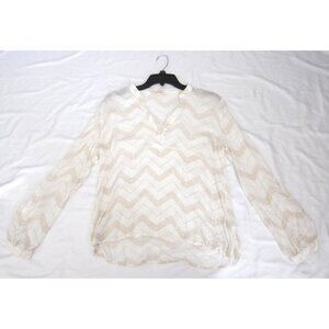 Sweet Wanderer Chevron Light Weight Rayon Sheer Fairy Top Women Sz L (WB504)